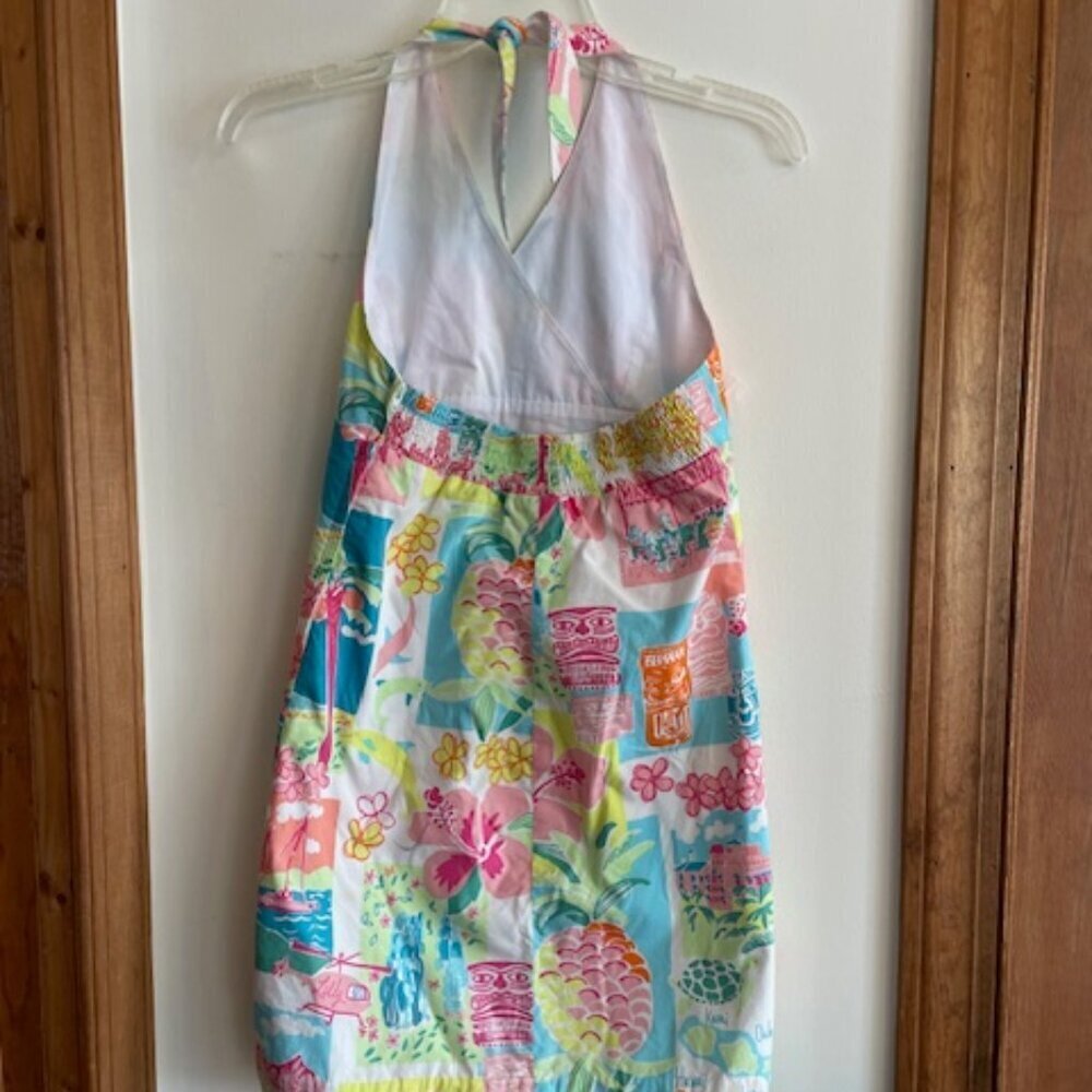LILLY PULITZER Hawaii Resort 2004 Halter Dress White Label Girl 14 - Picture 2 of 16